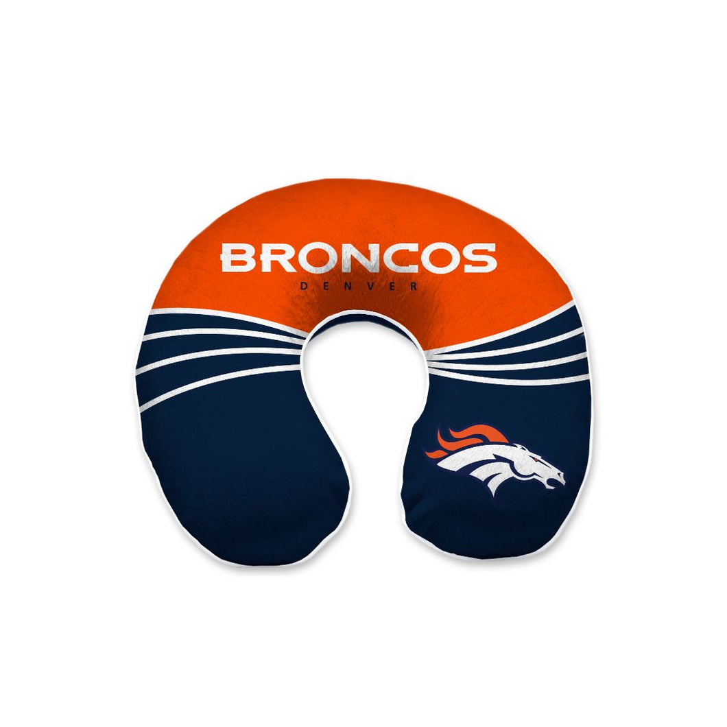 Denver Broncos Wave Memory Foam Travel Pillow