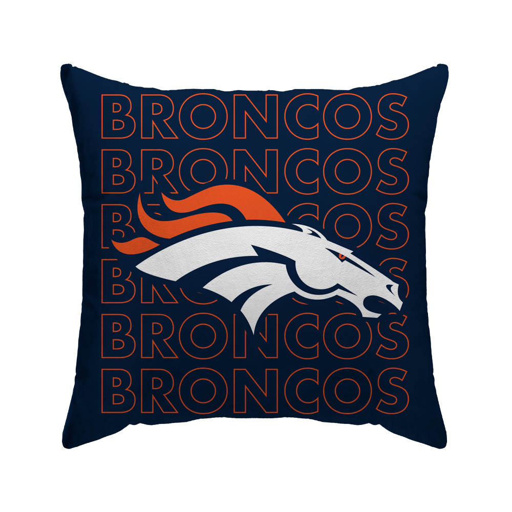 Denver Broncos Echo Wordmark Poly Spandex Decor Pillow