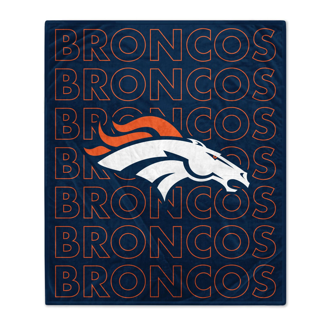 Denver Broncos Echo Wordmark Blanket