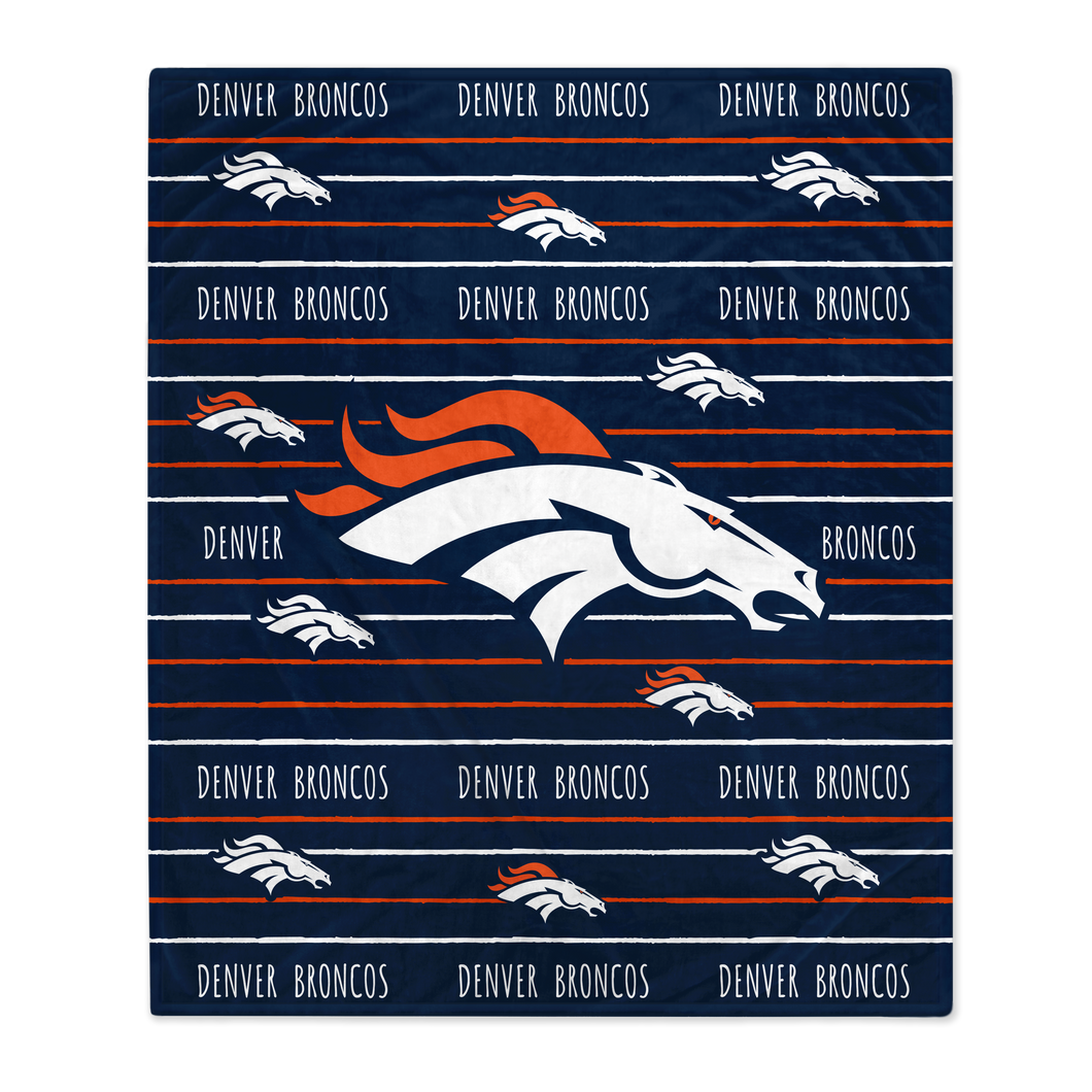 Denver Broncos Logo Stripe Blanket