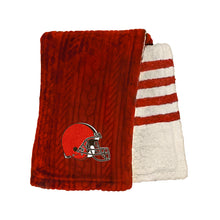 Load image into Gallery viewer, Cleveland Browns Embossed Sherpa Stripe Blanket
