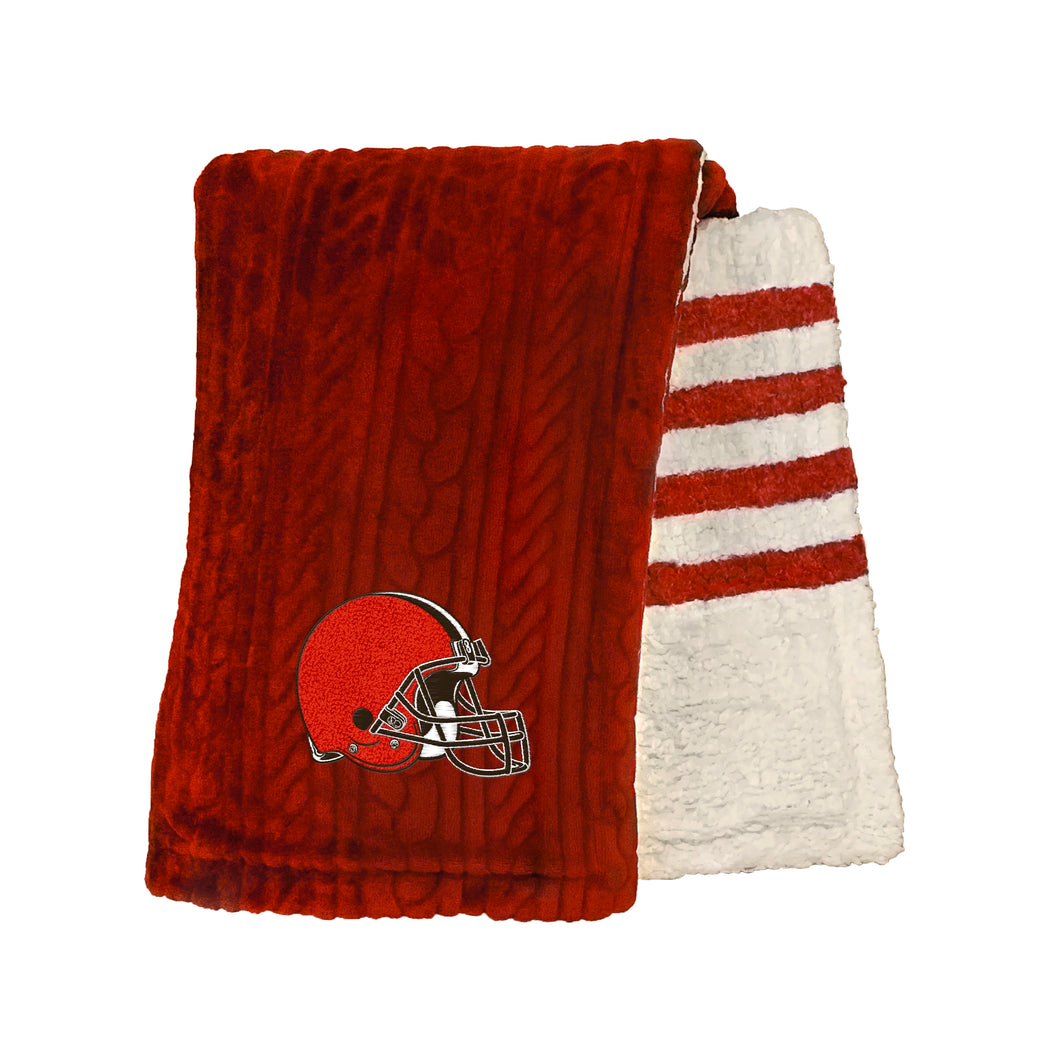 Cleveland Browns Embossed Sherpa Stripe Blanket