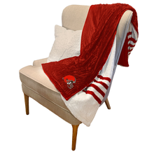 Load image into Gallery viewer, Cleveland Browns Embossed Sherpa Stripe Blanket
