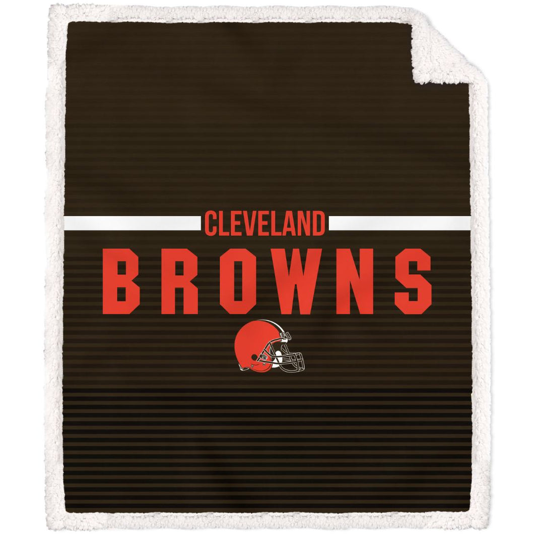 Cleveland Browns Logo Letter Poly Spandex Blanket with Sherpa