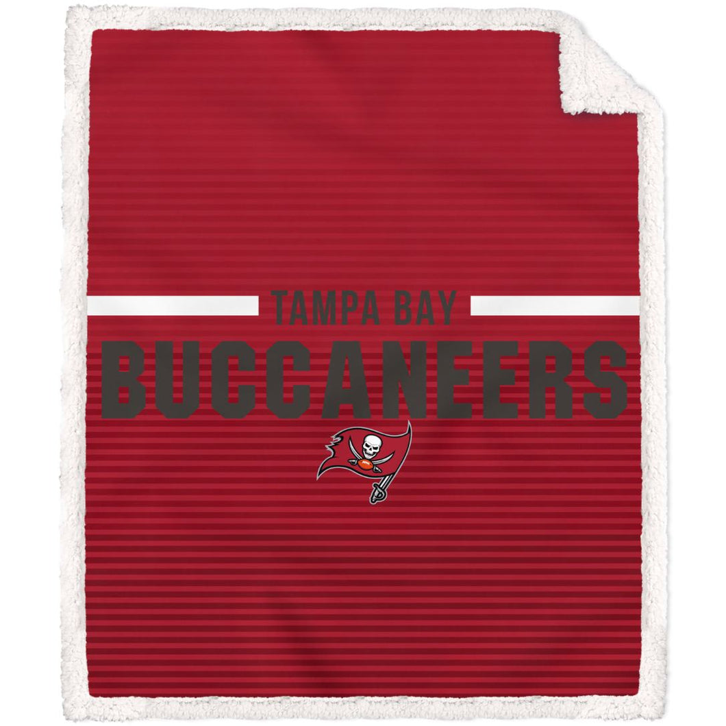 Tampa Bay Buccaneers Logo Letter Poly Spandex Blanket with Sherpa