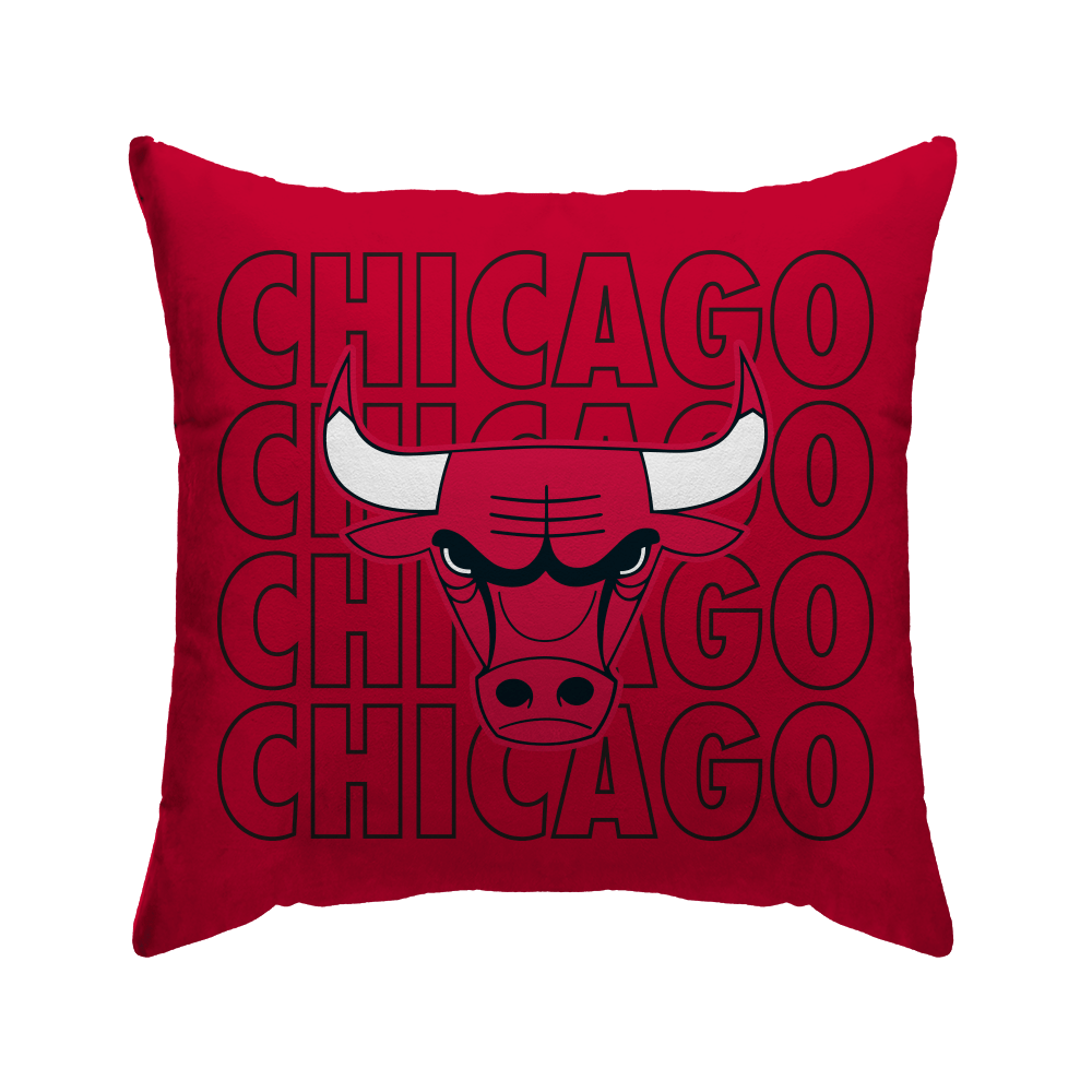 Chicago Bulls Echo Wordmark Poly Spandex Decor Pillow