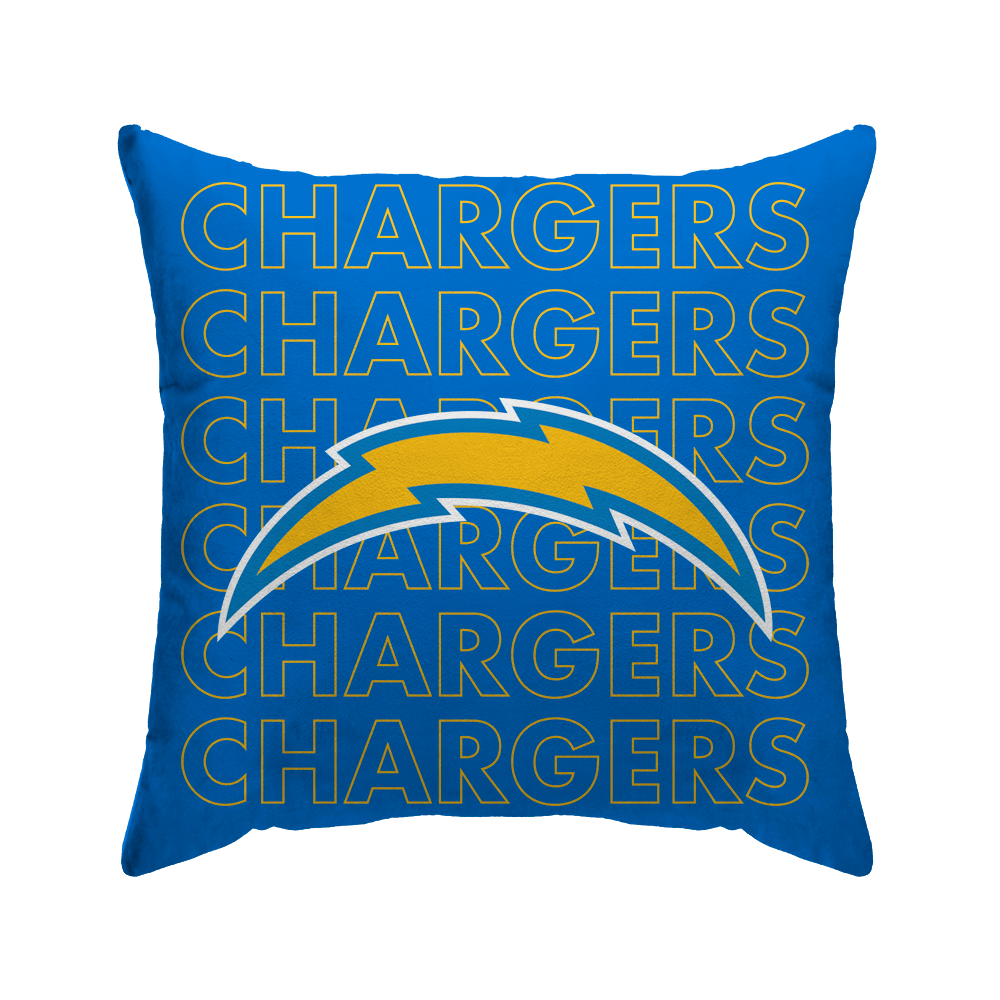 Los Angeles Chargers Echo Wordmark Poly Spandex Decor Pillow