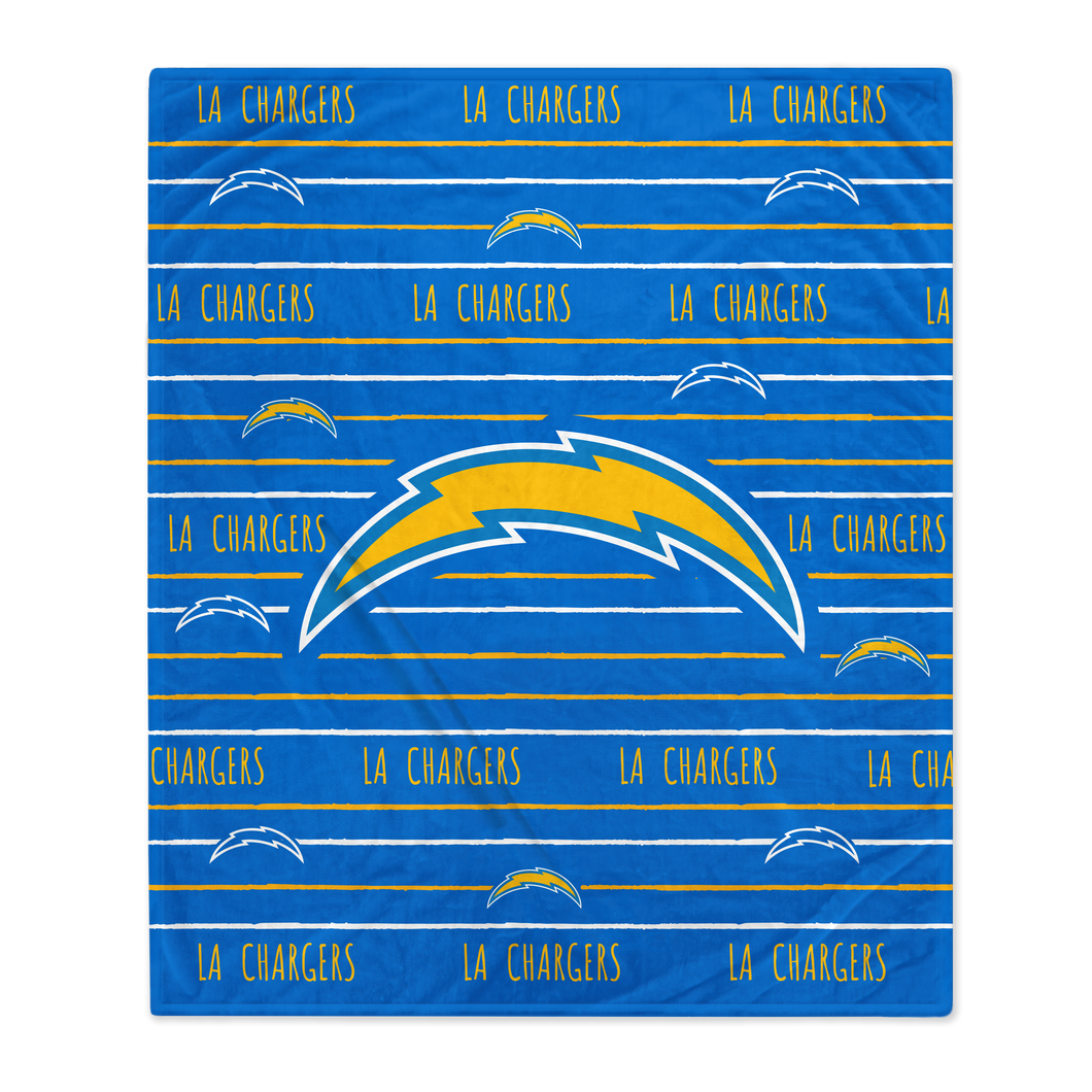 Los Angeles Chargers Logo Stripe Blanket