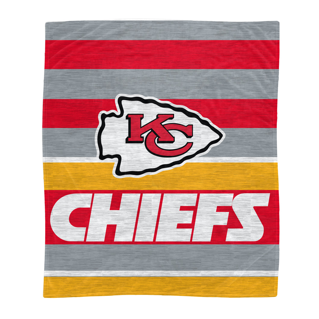 Kansas City Chiefs Heathered Stripe Blanket