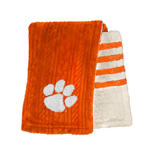 Load image into Gallery viewer, Clemson Tigers Embossed Sherpa Stripe Blanket
