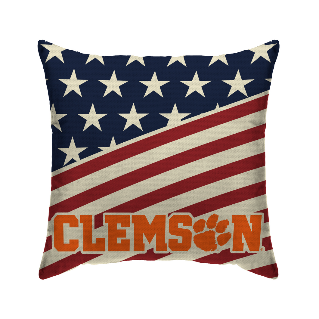 Clemson Tigers Americana Duck Cloth Decor Pillow