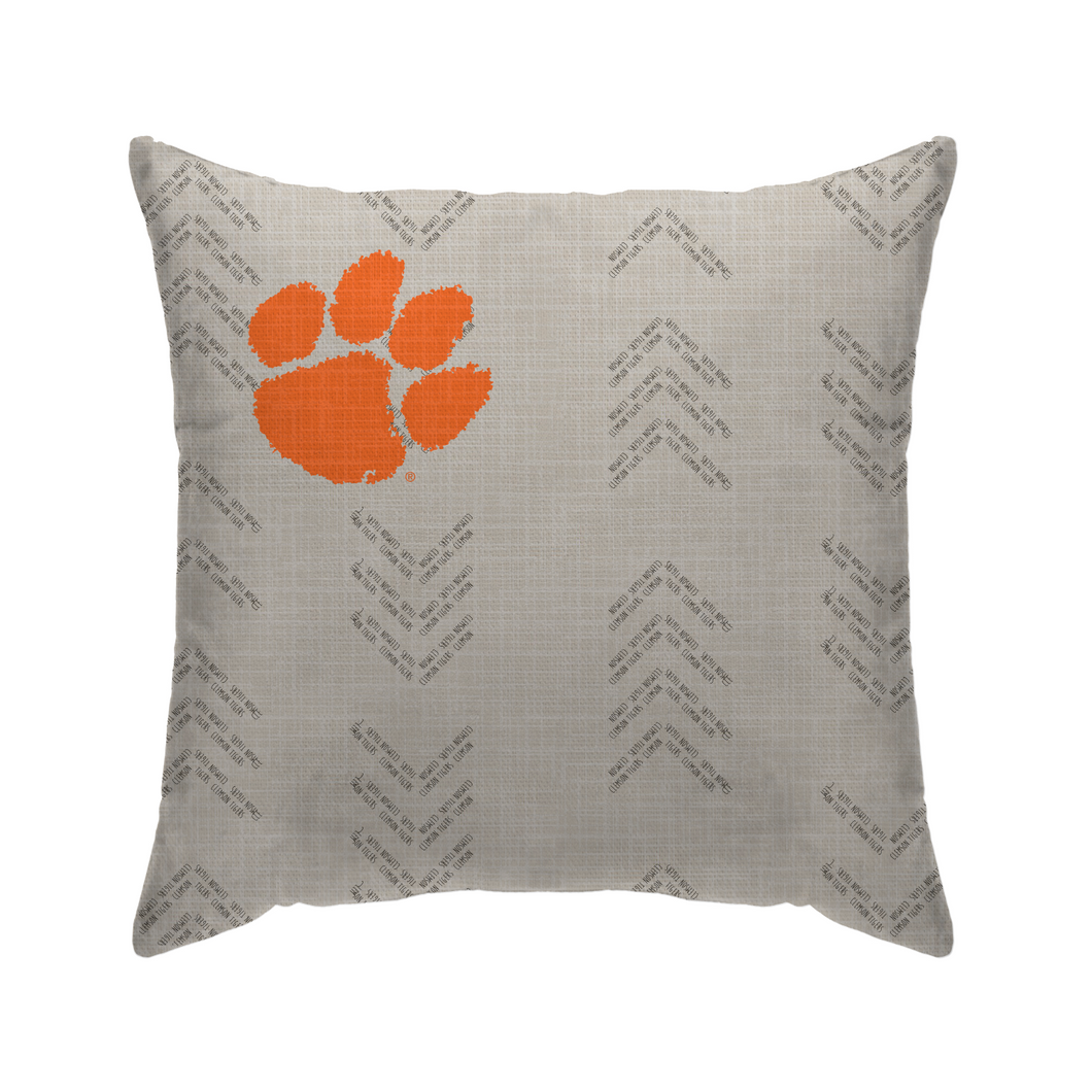 Clemson Tigers Word Mark Duck Cloth Decor Pillow