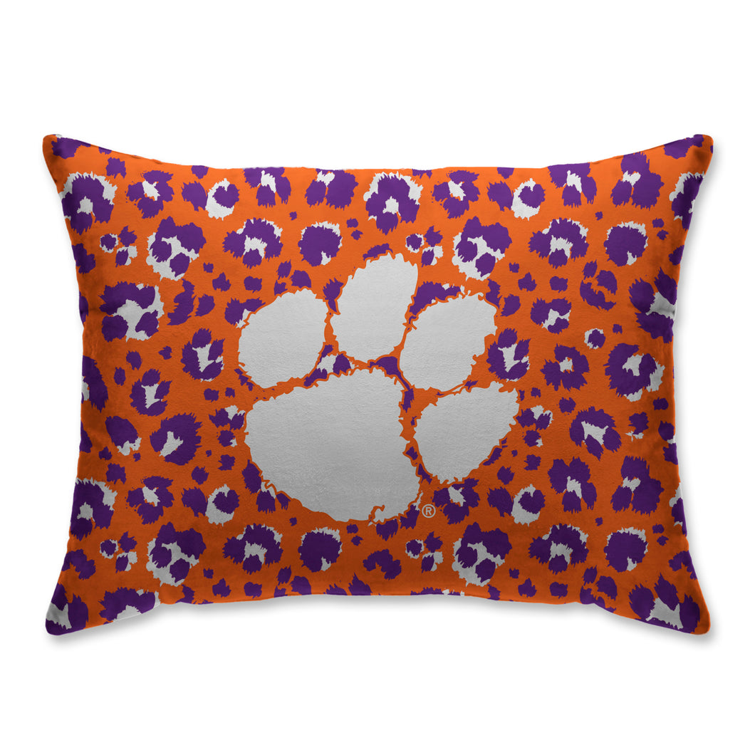 Clemson Tigers Leopard Bed Pillow