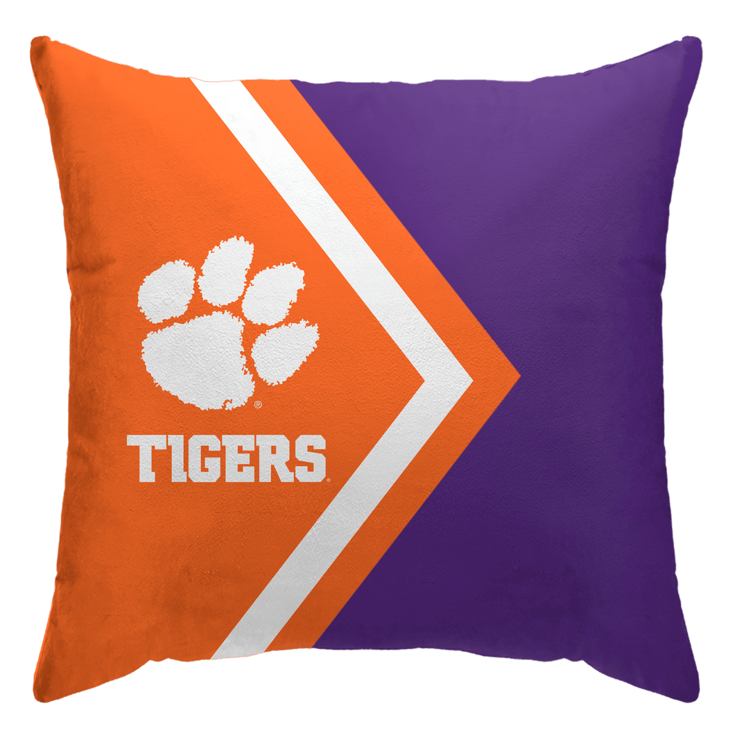 Clemson Tigers Side Arrow Poly Spandex Decor Pillow