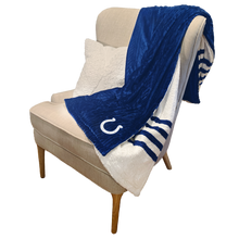 Load image into Gallery viewer, Indianapolis Colts Embossed Sherpa Stripe Blanket
