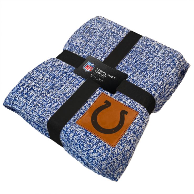 Indianapolis Colts Two Tone Sweater Knit Blanket