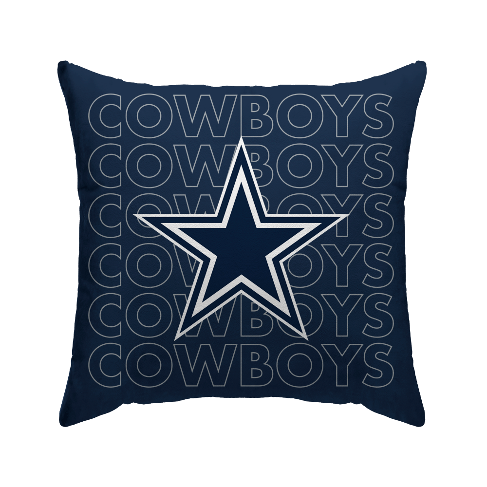Dallas Cowboys Echo Wordmark Poly Spandex Decor Pillow