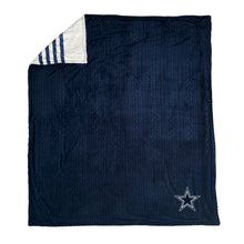 Load image into Gallery viewer, Dallas Cowboys Embossed Sherpa Stripe Blanket
