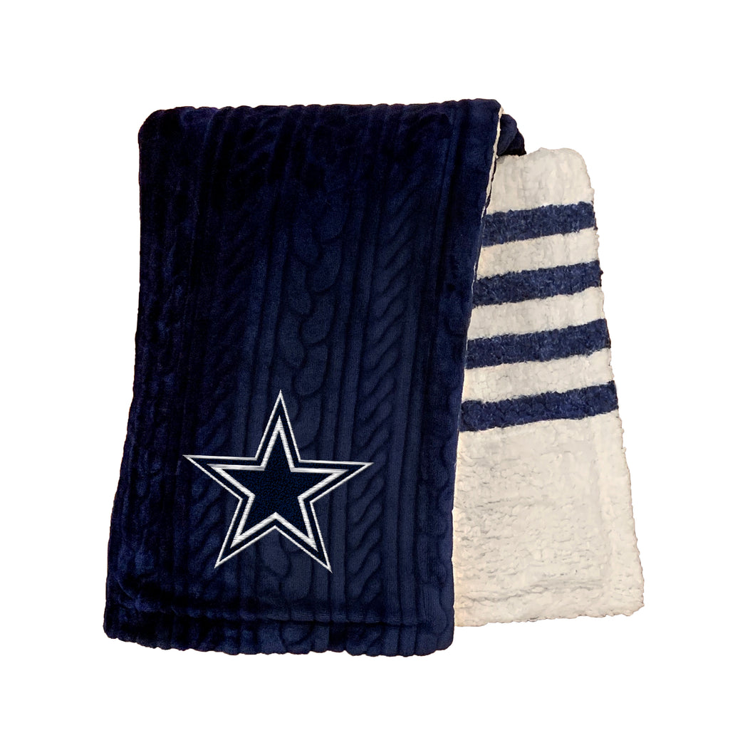 Dallas Cowboys Embossed Sherpa Stripe Blanket