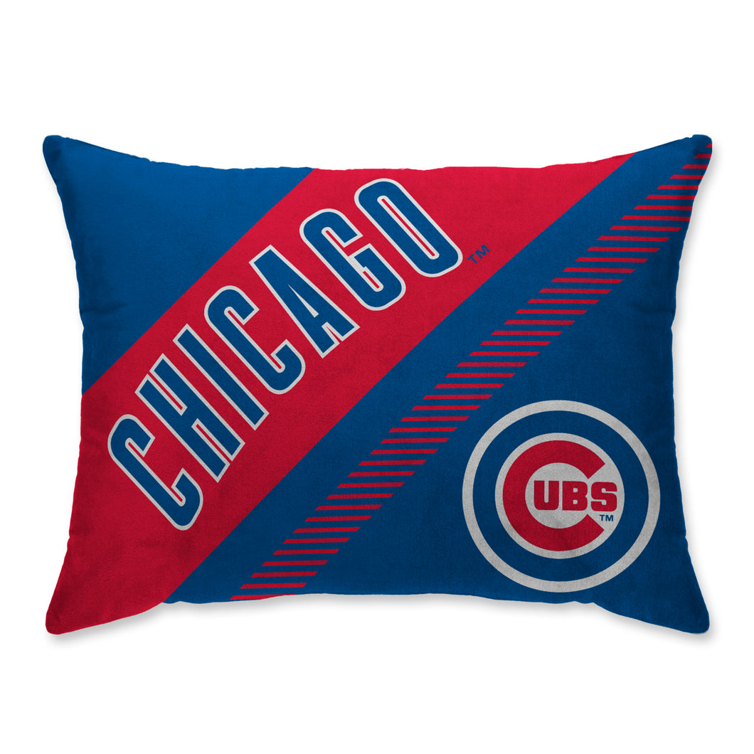 Chicago Cubs Diagonal Plush Bed Pillow