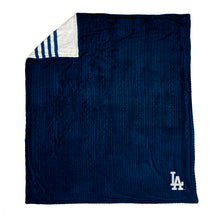 Load image into Gallery viewer, Los Angeles Dodgers Embossed Sherpa Stripe Blanket
