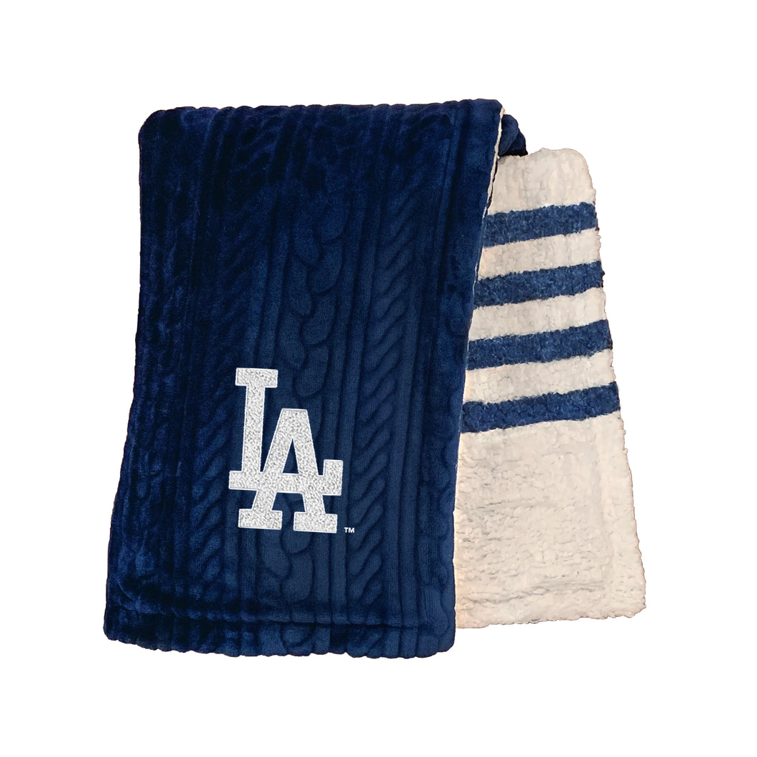 Los Angeles Dodgers Embossed Sherpa Stripe Blanket