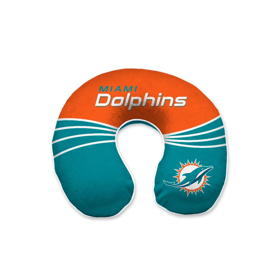 Miami Dolphins Wave Memory Foam Travel Pillow