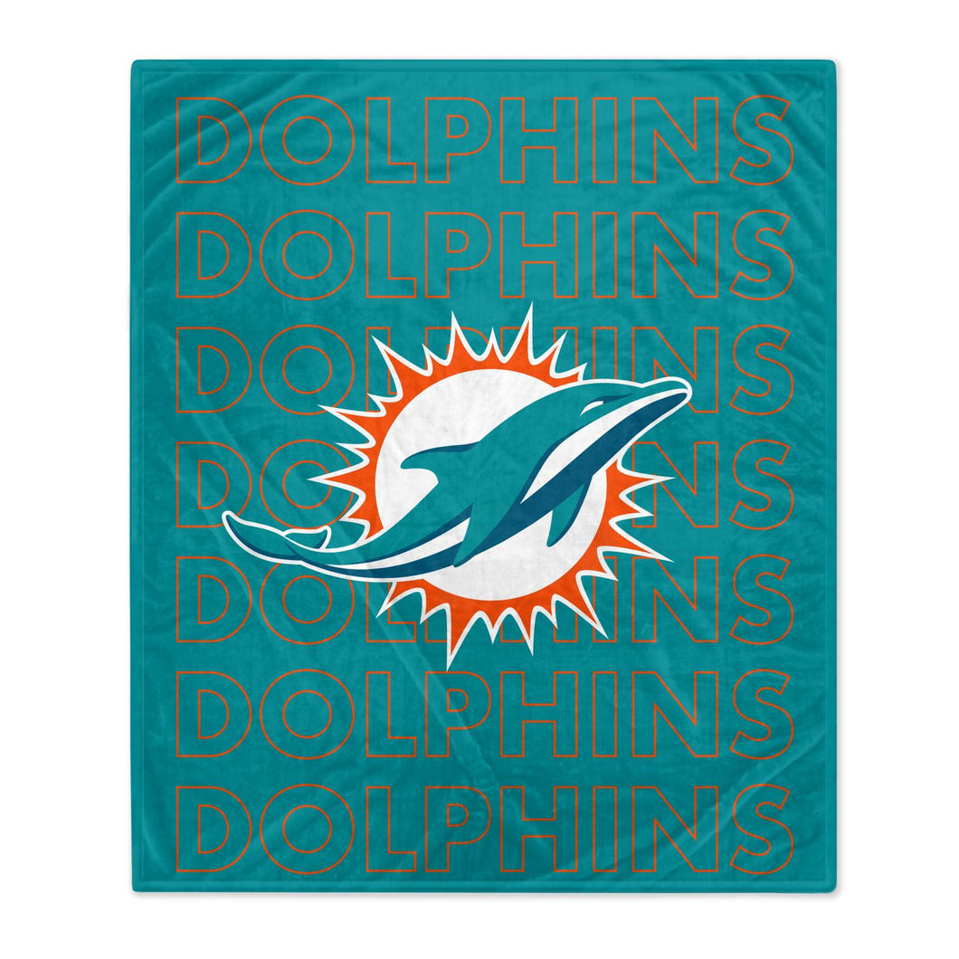 Miami Dolphins Echo Wordmark Blanket