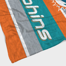 Load image into Gallery viewer, Miami Dolphins Heathered Stripe Blanket

