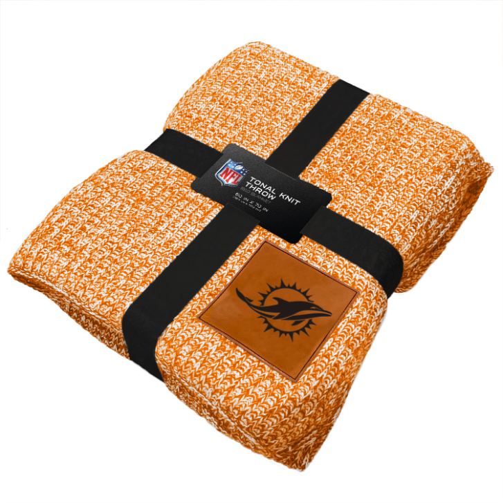 Miami Dolphins Two Tone Sweater Knit Blanket