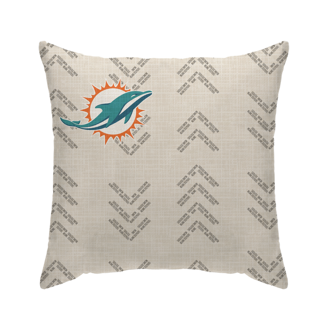 Miami Dolphins Word Mark Duck Cloth Decor Pillow