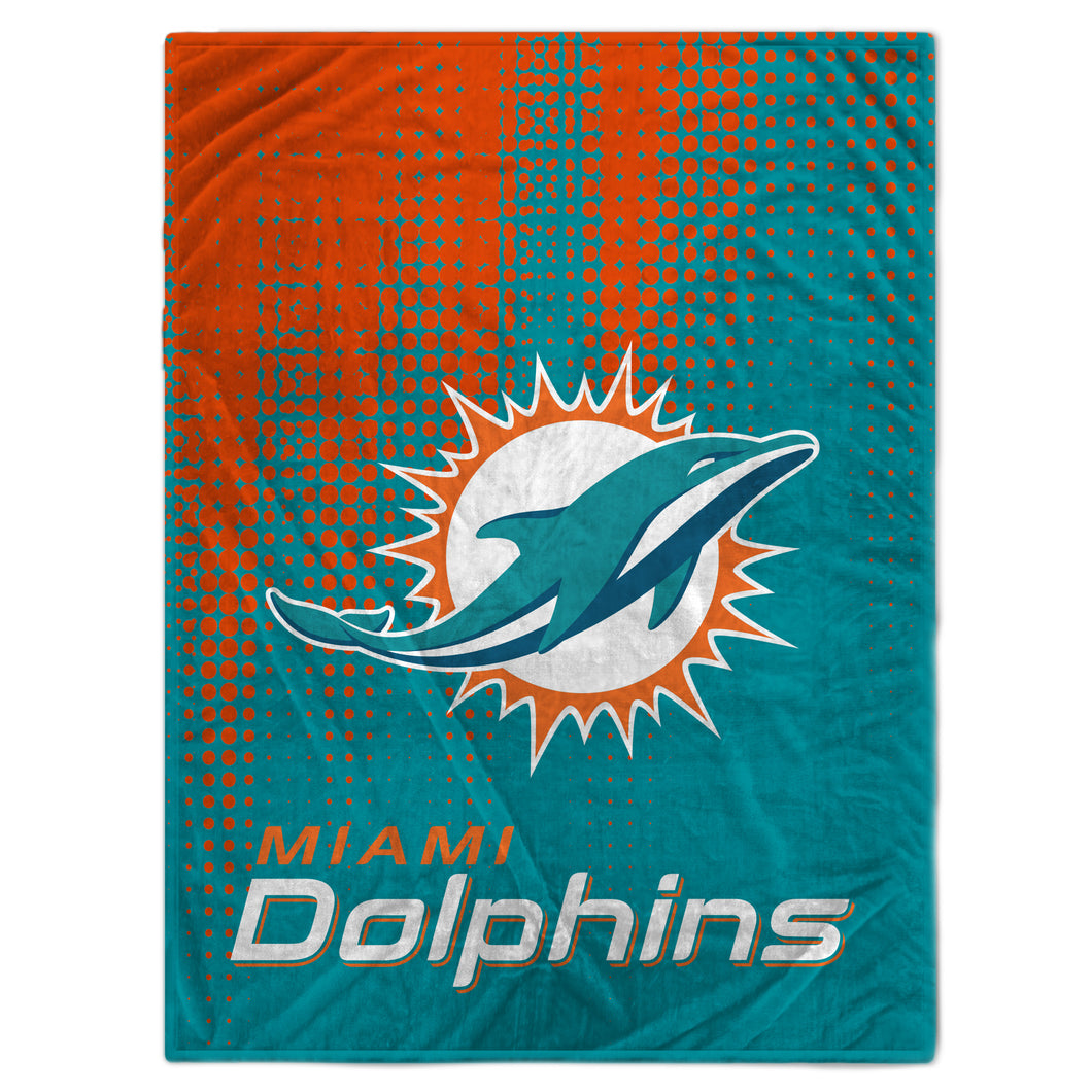 Miami Dolphins Half Tone Drip Blanket