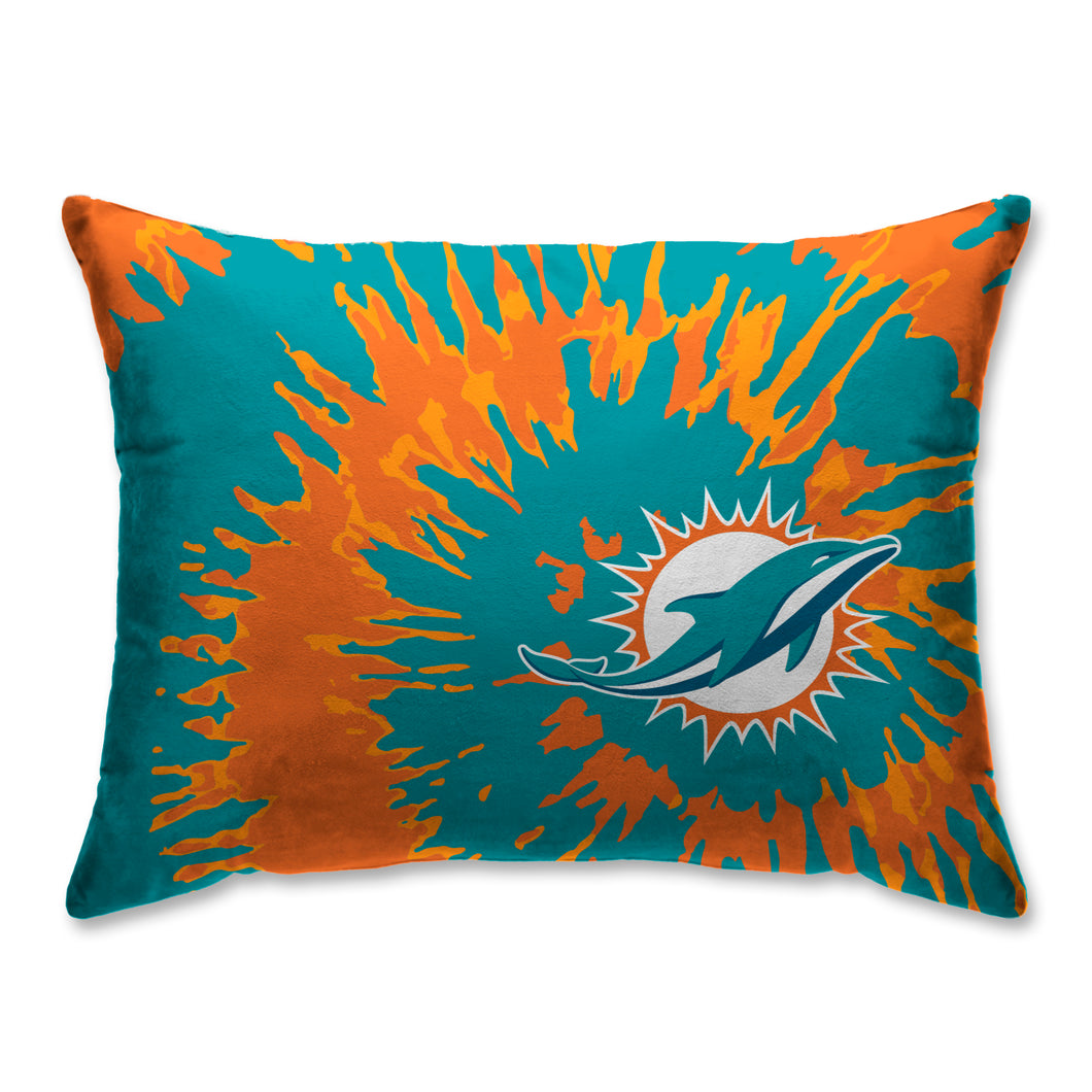 Miami Dolphins Tie Dye Bed Pillow