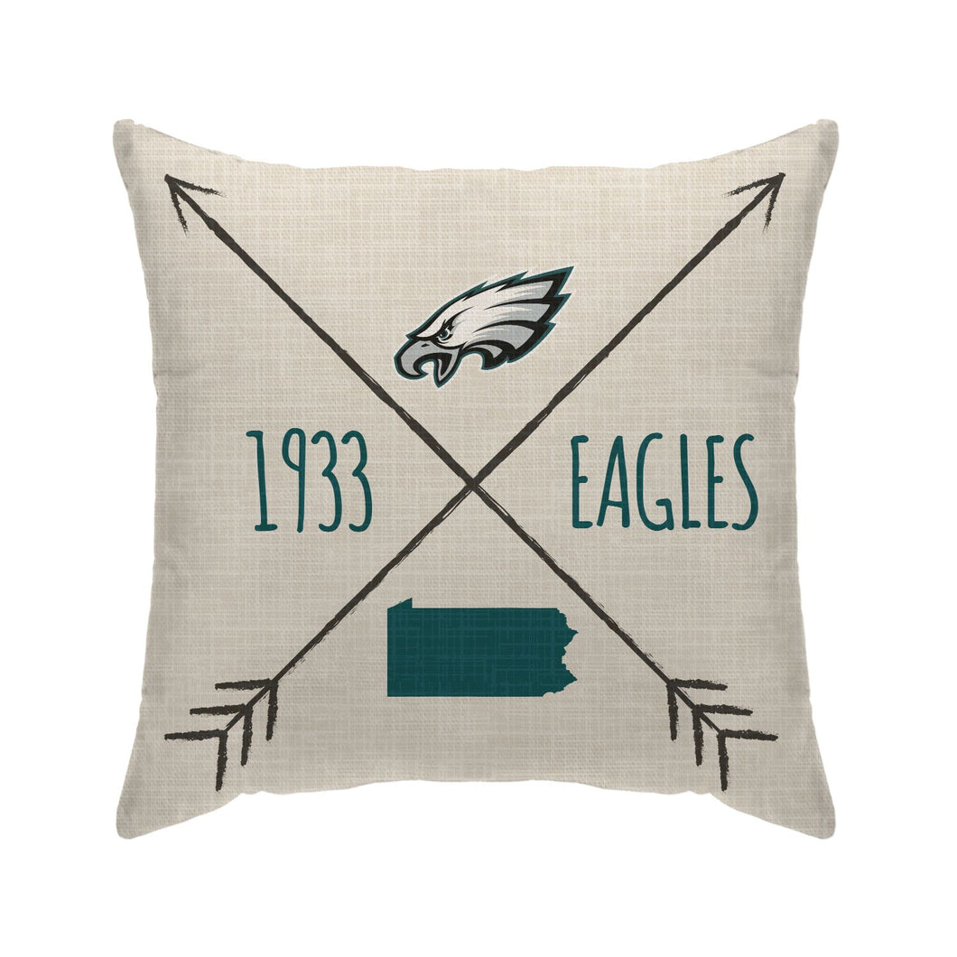 Philadelphia Eagles Cross Arrow Duck Cloth Decor Pillow