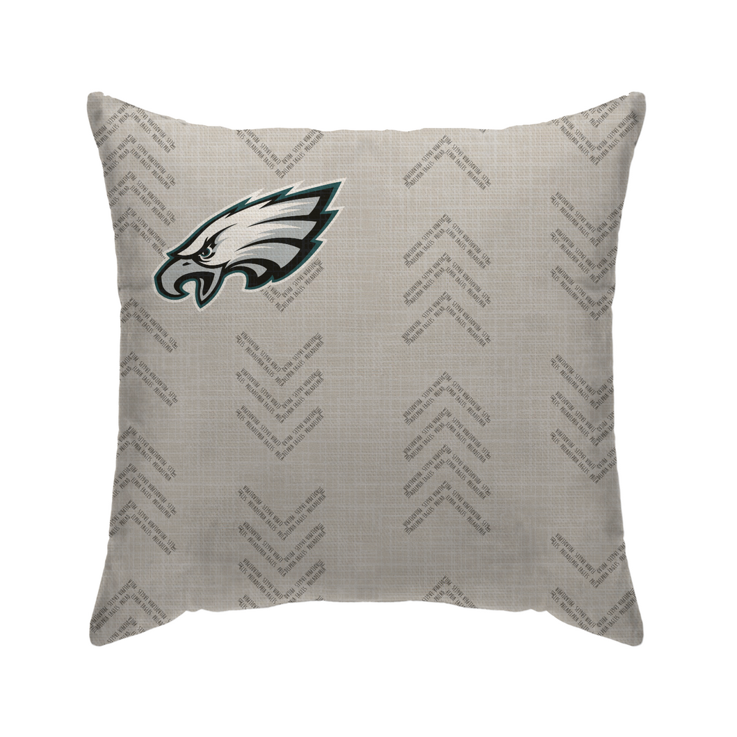 Philadelphia Eagles Word Mark Duck Cloth Decor Pillow
