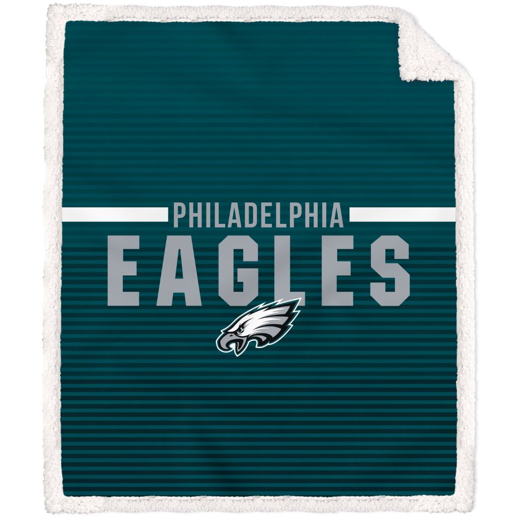 Philadelphia Eagles Logo Letter Poly Spandex Blanket with Sherpa