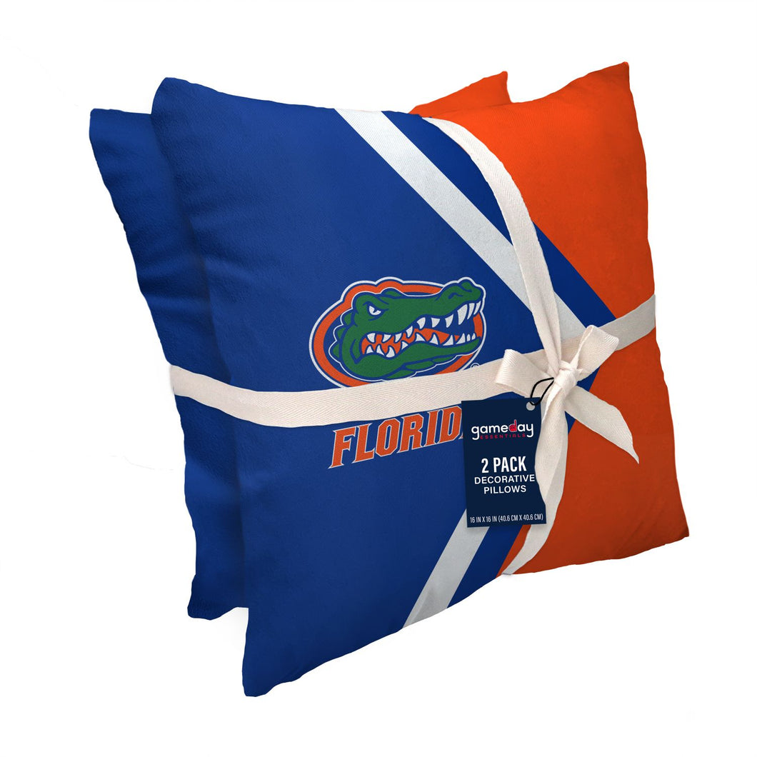 Florida Gators Side Arrow 2 Pack Decor Pillows