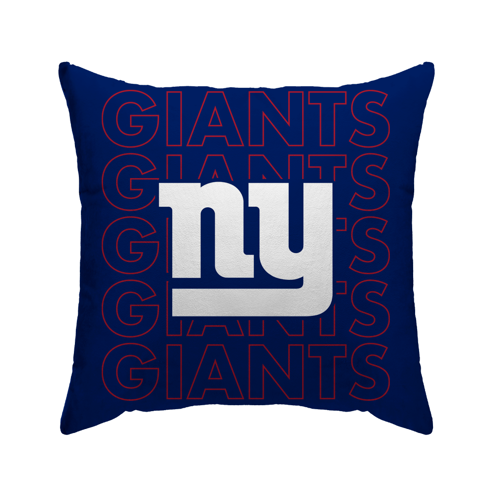 New York Giants Echo Wordmark Poly Spandex Decor Pillow