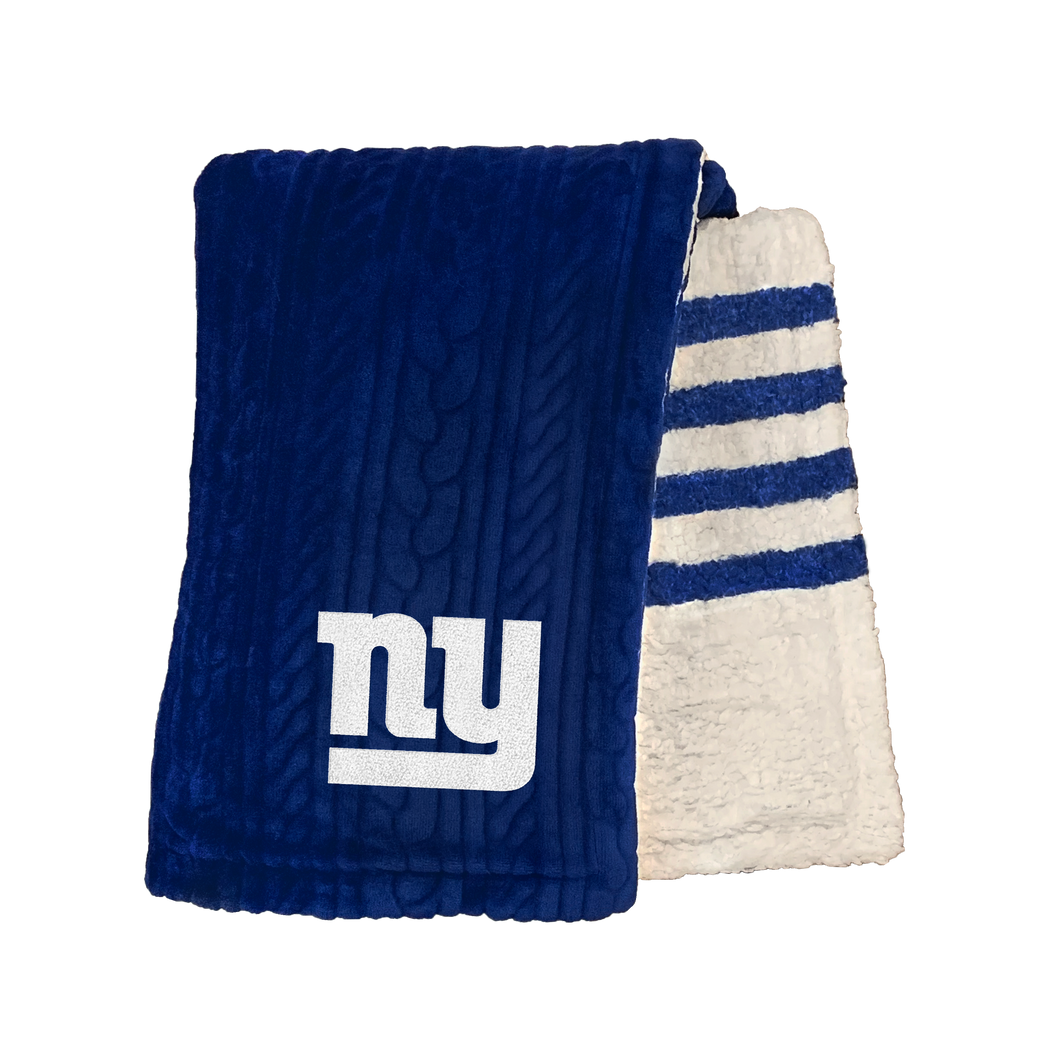 New York Giants Embossed Sherpa Stripe Blanket