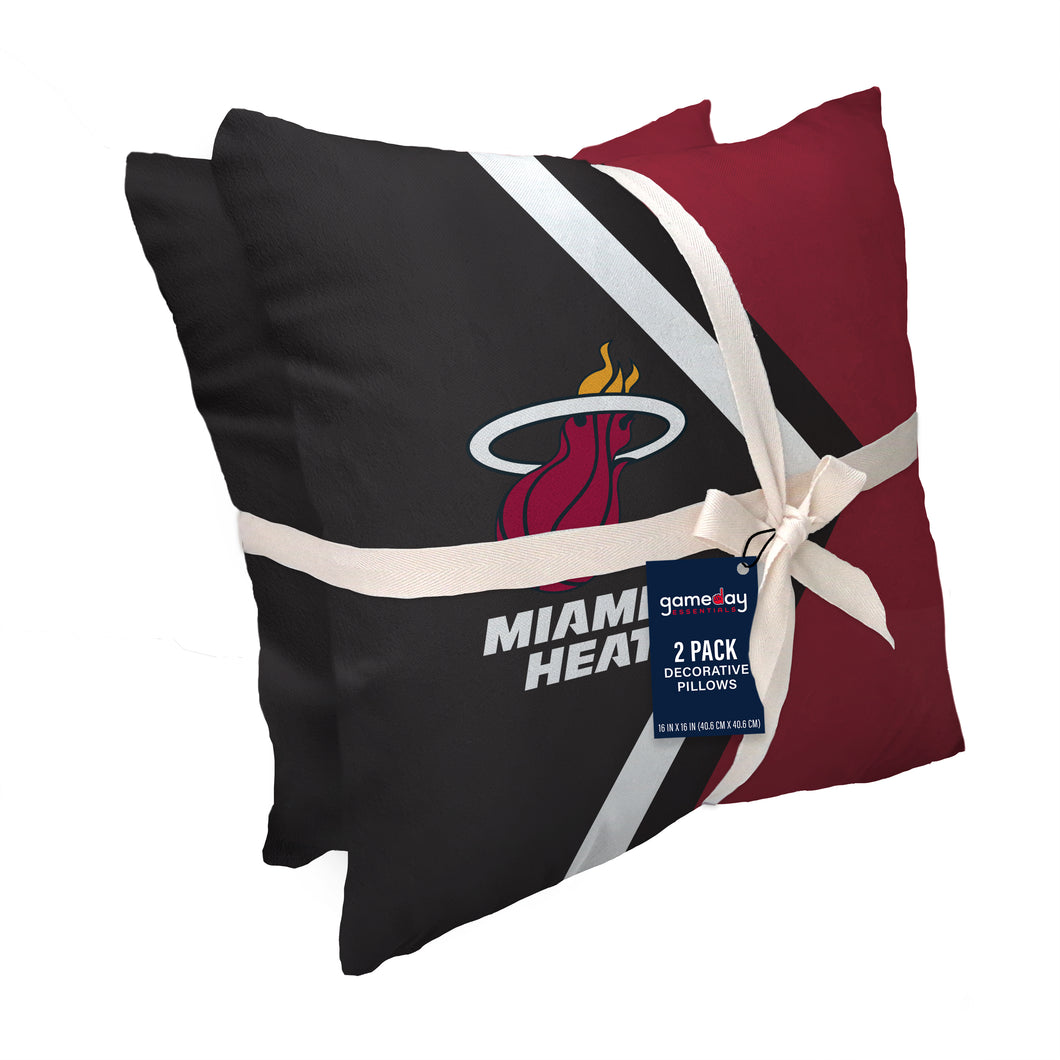 Miami Heat Side Arrow 2 Pack Decor Pillows