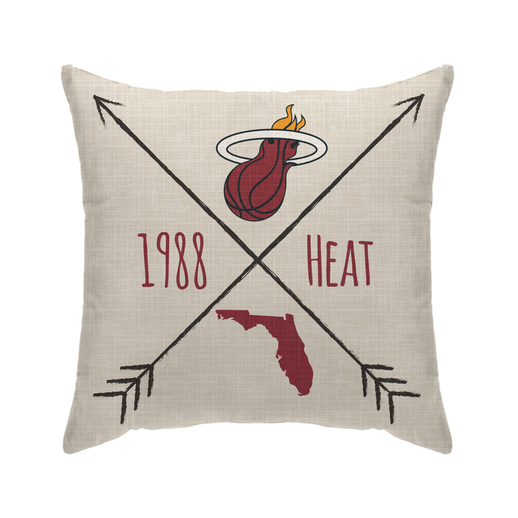 Miami Heat Cross Arrow Duck Cloth Decor Pillow
