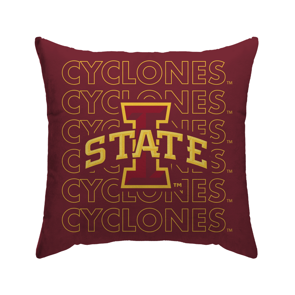 Iowa State Cyclones Echo Wordmark Poly Spandex Decor Pillow