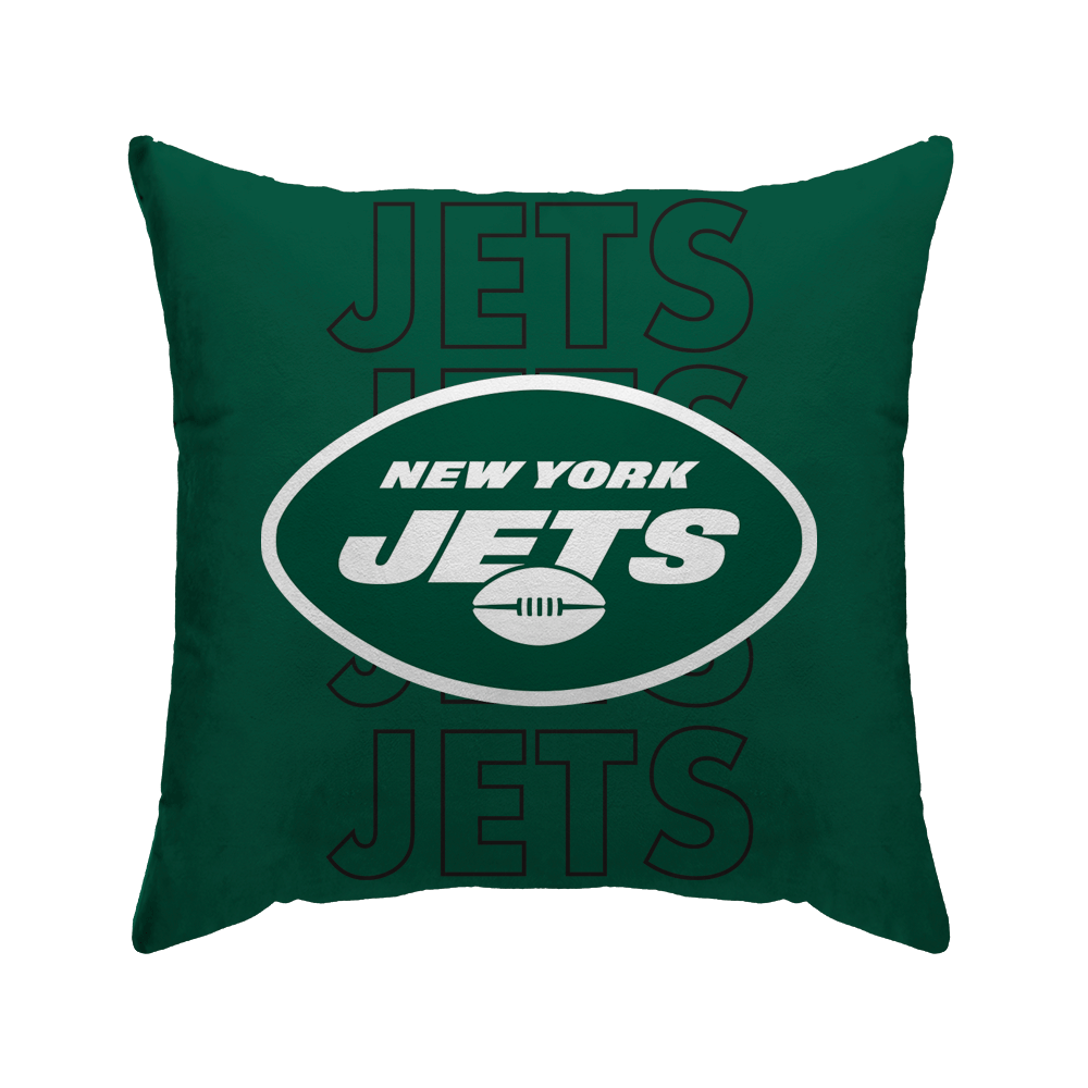 New York Jets Echo Wordmark Poly Spandex Decor Pillow