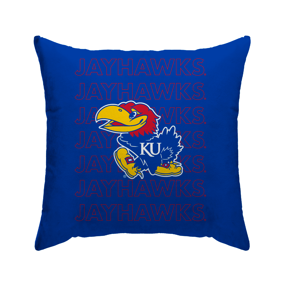 Kansas Jayhawks Echo Wordmark Poly Spandex Decor Pillow