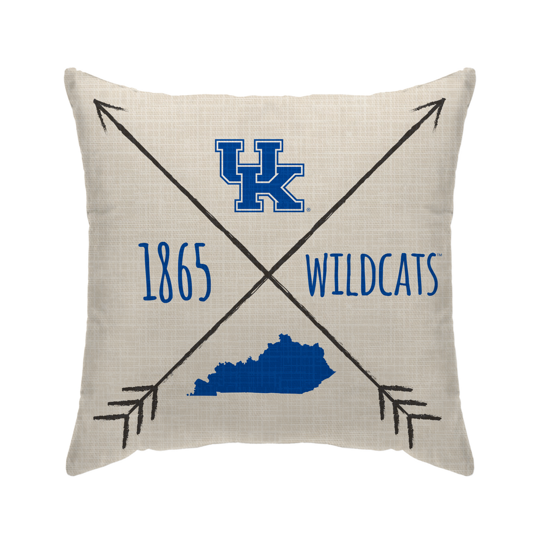 Kentucky Wildcats Cross Arrow Duck Cloth Decor Pillow