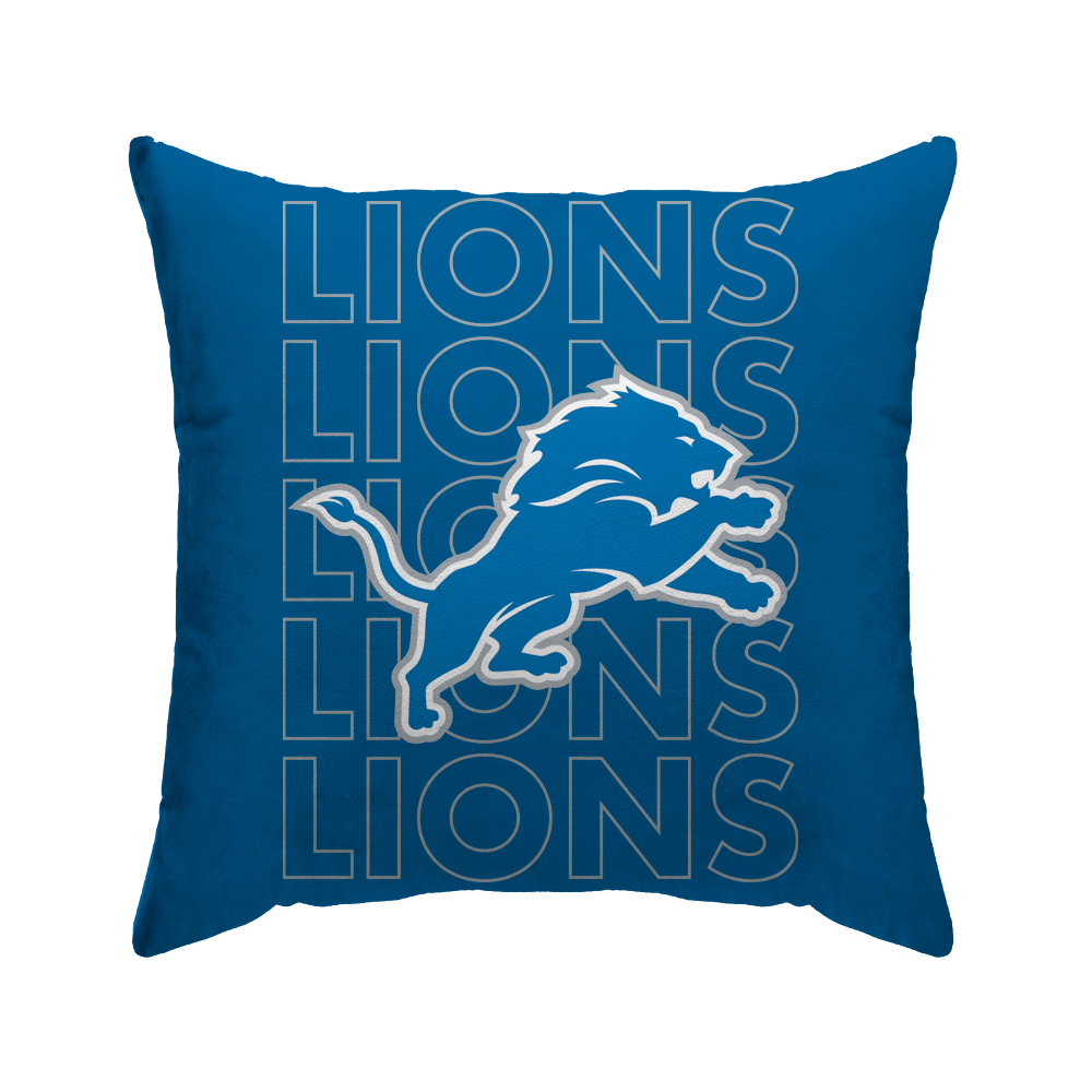 Detroit Lions Echo Wordmark Poly Spandex Decor Pillow