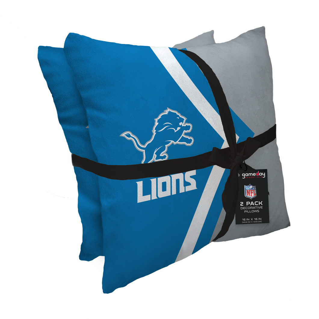 Detroit Lions Side Arrow 2 Pack Decor Pillows