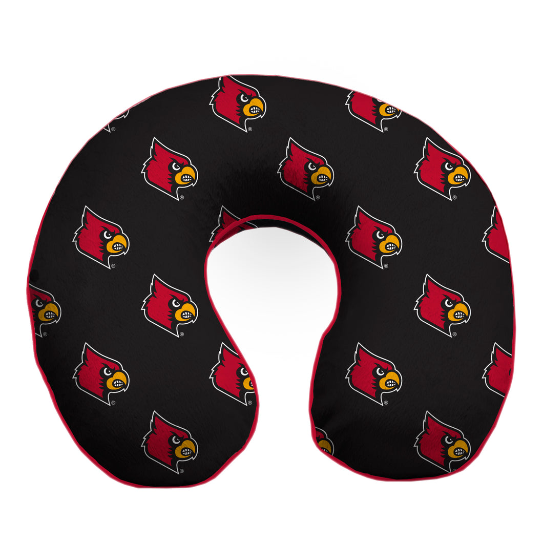 Louisville Cardinals Repeat Logo Memory Foam Travel Pillow