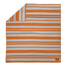 Load image into Gallery viewer, Miami Hurricanes Acrylic Stripe Throw Blanket
