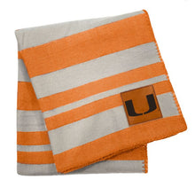 Load image into Gallery viewer, Miami Hurricanes Acrylic Stripe Throw Blanket
